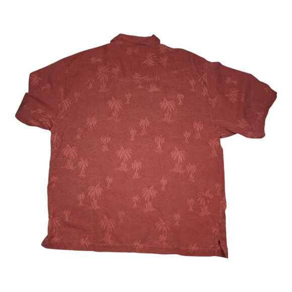 Tommy Bahama Mens XL Silk Palm Tree Print Button-Down Shirt Short Sleeve Relaxed - Picture 4 of 7